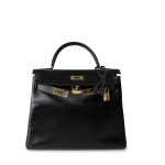 Kelly Retourne Black Box Calfskin Gold Plated Y Stamp - Image 14