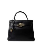 Kelly Retourne Black Box Calfskin Gold Plated Y Stamp - Image 13