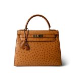 Kelly Sellier 28 Natural Ostrich Gold Plated (X) Stamp - Image 3