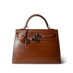 Kelly Sellier 32 Noisette Box Calfskin Palladium Plated [E] Stamp - Image 11