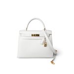 Kelly Sellier 28 White Veau Graine Gold Plated W Circle Stamp - Image 2