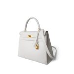 Kelly Sellier 28 White Veau Graine Gold Plated W Circle Stamp - Image 8