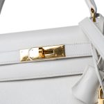 Kelly Sellier 28 White Veau Graine Gold Plated W Circle Stamp - Image 15
