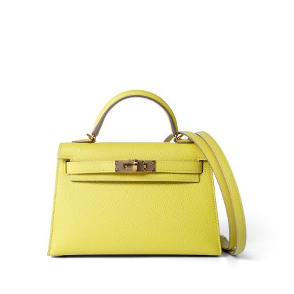 Mini Kelly Sellier Lime Epsom Gold Plated Y Stamp
