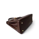 Kelly 28 Maroon Box Calfskin Gold Plated B Square Stamp - Image 8