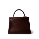 Kelly 28 Maroon Box Calfskin Gold Plated B Square Stamp - Image 3