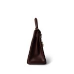 Kelly 28 Maroon Box Calfskin Gold Plated B Square Stamp - Image 4