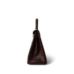 Kelly 28 Maroon Box Calfskin Gold Plated B Square Stamp - Image 5