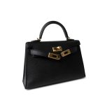 Mini Kelly 20 Sellier Black Veau Epsom Gold Plated Hardware D Stamp - Image 4