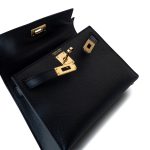 Mini Kelly 20 Sellier Black Veau Epsom Gold Plated Hardware D Stamp - Image 9