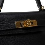 Mini Kelly 20 Sellier Black Veau Epsom Gold Plated Hardware D Stamp - Image 16