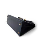 Kelly 28 Sellier Navy Box Calfskin Gold Plated X Circle Stamp - Image 4