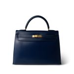 Kelly Sellier 32 Blue Box Calfskin Gold Plated (U) Stamp - Image 2