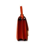 Orange Feu Constance 18 Veau Epsom Leather Gold Plated Hardware X Stamp - Image 15