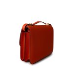 Orange Feu Constance 18 Veau Epsom Leather Gold Plated Hardware X Stamp - Image 4