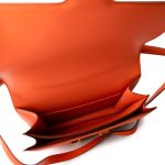 Orange Feu Constance 18 Veau Epsom Leather Gold Plated Hardware X Stamp - Image 11