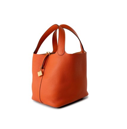 Orange Feu Clemence Picotin Lock Gold Plated U Stamp