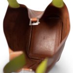 Picotin 18 Natural Barenia Palladium Plated J Square Stamp Fauve / Vert Anise - Image 8