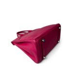 Birkin 25 Rose Shocking Chèvre Palladium Plated K Square Stamp - Image 5