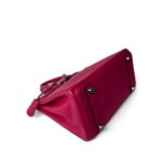 Birkin 25 Rose Shocking Chèvre Palladium Plated K Square Stamp - Image 15