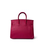 Birkin 25 Rose Shocking Chèvre Palladium Plated K Square Stamp - Image 9