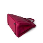 Birkin 25 Rose Shocking Chèvre Palladium Plated K Square Stamp - Image 14