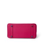 Birkin 25 Rose Shocking Chèvre Palladium Plated K Square Stamp - Image 17