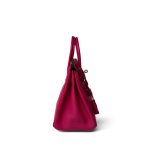 Birkin 25 Rose Shocking Chèvre Palladium Plated K Square Stamp - Image 8