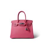 Birkin 30 Rose Azalee Epsom Palladium Plated Y Stamp