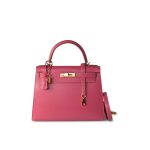 Kelly 28 Rose Lipstick Veau Tadelakt Gold Plated Hardware C Stamp - Image 13