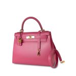 Kelly 28 Rose Lipstick Veau Tadelakt Gold Plated Hardware C Stamp - Image 18