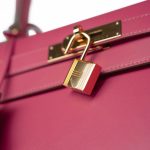 Kelly 28 Rose Lipstick Veau Tadelakt Gold Plated Hardware C Stamp - Image 3