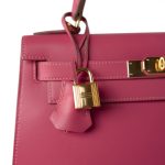 Kelly 28 Rose Lipstick Veau Tadelakt Gold Plated Hardware C Stamp - Image 5