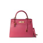 Kelly 28 Rose Lipstick Veau Tadelakt Gold Plated Hardware C Stamp - Image 24