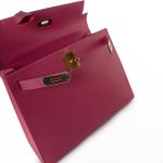 Kelly 28 Rose Lipstick Veau Tadelakt Gold Plated Hardware C Stamp - Image 14