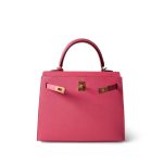 Kelly Sellier 25 Rose Azalee/ Pink Veau Epsom Gold Plated C Stamp - Image 2