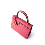 Kelly Sellier 25 Rose Azalee/ Pink Veau Epsom Gold Plated C Stamp - Image 12