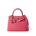 Kelly Sellier 25 Rose Azalee/ Pink Veau Epsom Gold Plated C Stamp - Image 11