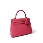Kelly Sellier 25 Rose Azalee/ Pink Veau Epsom Gold Plated C Stamp - Image 15
