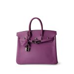 Birkin 25 Cyclamen Veau Epsom Palladium Plated L Square Stamp - Image 20