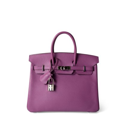 Birkin 25 Cyclamen Veau Epsom Palladium Plated L Square Stamp