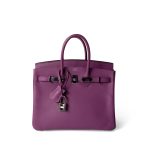 Birkin 25 Cyclamen Veau Epsom Palladium Plated L Square Stamp - Image 16