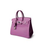 Birkin 25 Cyclamen Veau Epsom Palladium Plated L Square Stamp - Image 4