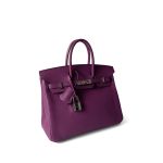 Birkin 25 Cyclamen Veau Epsom Palladium Plated L Square Stamp - Image 8