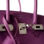 Birkin 25 Cyclamen Veau Epsom Palladium Plated L Square Stamp - Image 21