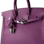 Birkin 25 Cyclamen Veau Epsom Palladium Plated L Square Stamp - Image 18