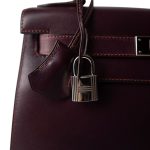 Kelly Sellier 28 Plum Box Calfskin Palladium Plated [F] Stamp - Image 4
