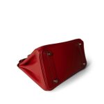 Birkin 25 Rouge Casaque Epsom Palladium Plated [P] Stamp - Image 7