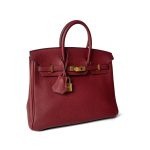 Birkin 25 Rouge Grenat Togo Gold Plated X Stamp - Image 11