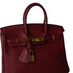 Birkin 25 Rouge Grenat Togo Gold Plated X Stamp - Image 17